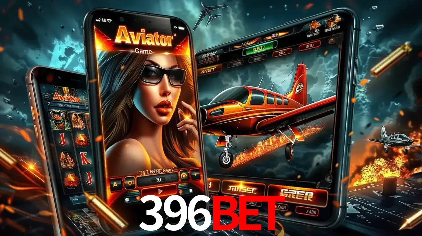 O popular jogo de apostas Aviator exibido em vários celulares e tablets, mostrando a interface emocionante e a ação de voo disponíveis para jogar agora no 396bet.