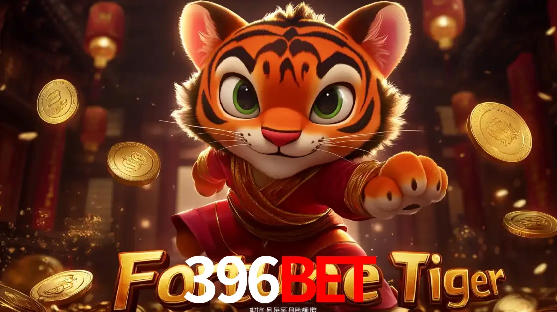 O carismático mascote do jogo de slot Fortune Tiger, um tigre fofo em pose de artes marciais, pronto para trazer sorte e multiplicadores de ganhos no cassino online 396bet.
