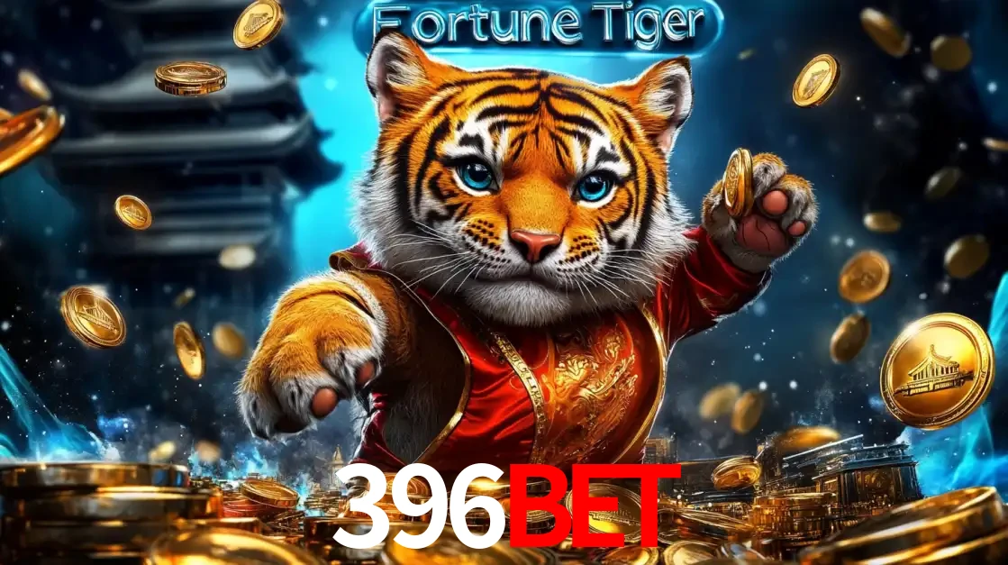 Imagem promocional do jogo de slot Fortune Tiger, com um tigre majestoso em traje tradicional cercado por uma fortuna em moedas de ouro, disponível agora no cassino 396bet.