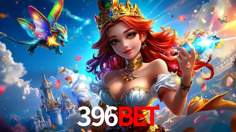 A princesa de um reino de fantasia mágico, com seu pequeno dragão, apresentando um mundo de prêmios encantados nos jogos de caça-níqueis do cassino 396bet.